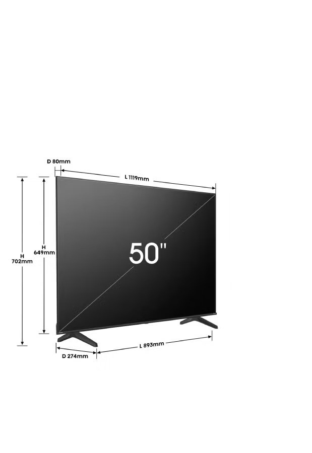 شاشة تلفزيون سمارت هايسنس ، مقاس 50 بوصة ، ليد ، دقة 4K UHD