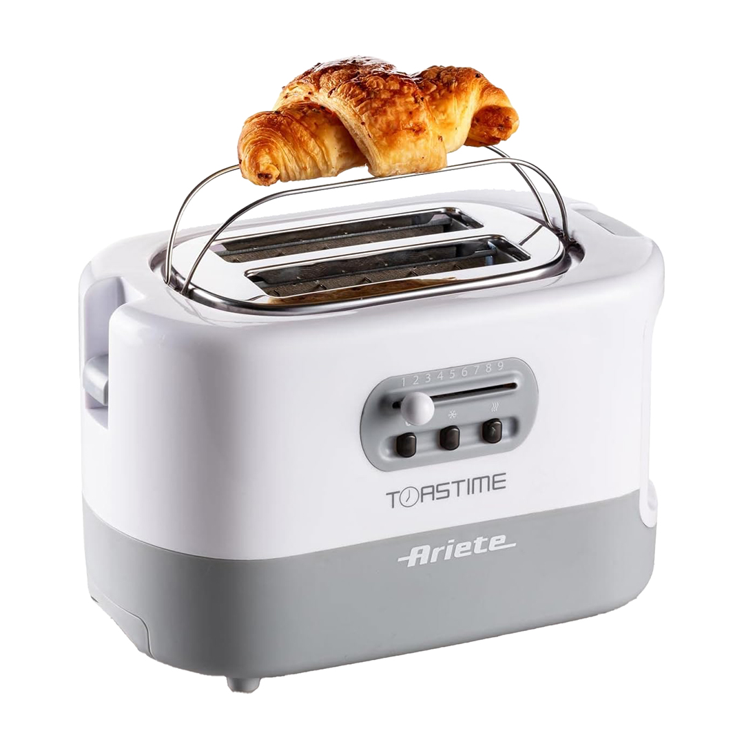 Ariete Toastime Toaster , 2 Slices 700 Watt White Grey - 0159/00