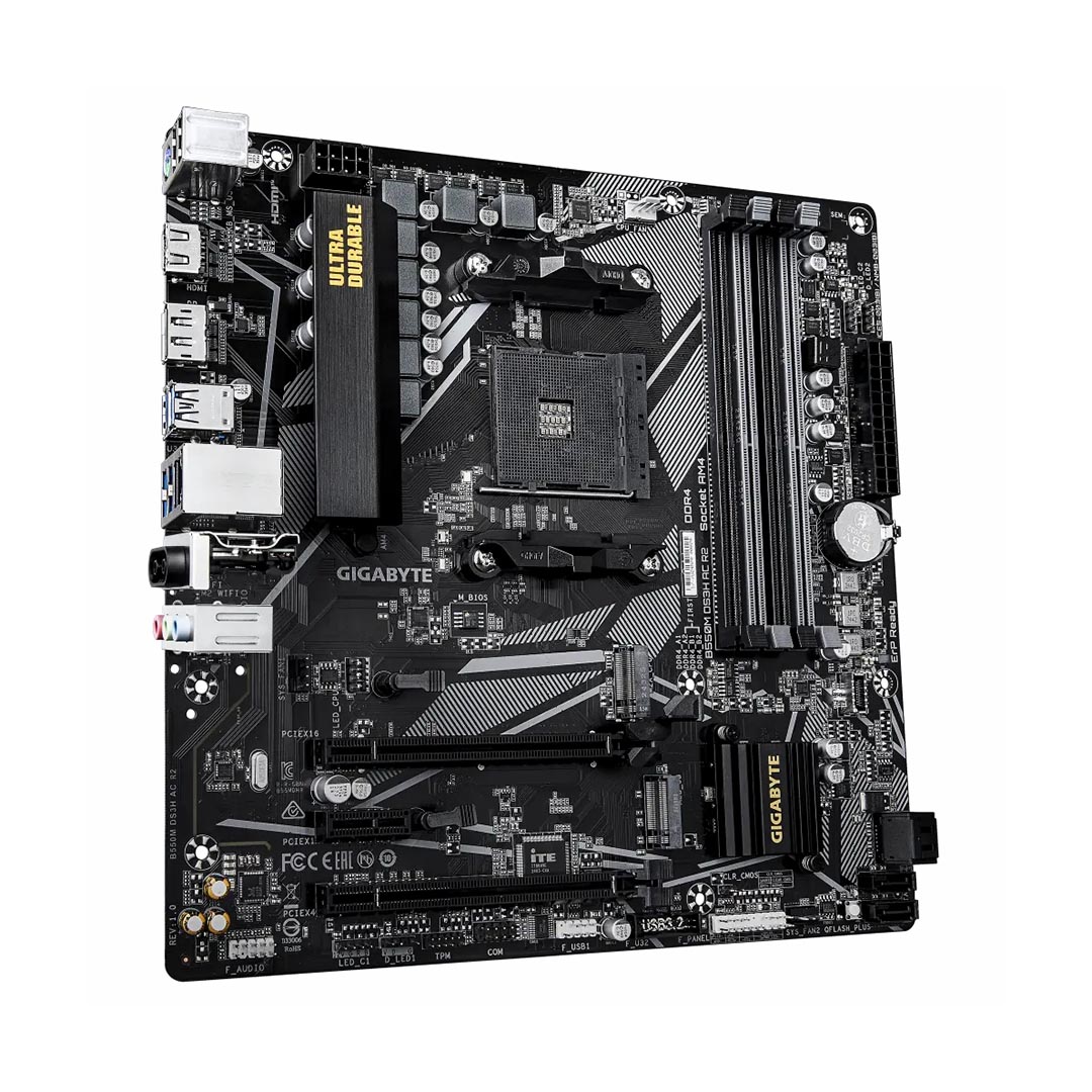 ماذر بورد جيجابايت B550M DS3H AC R2 ، AMD ، mATX - اسود