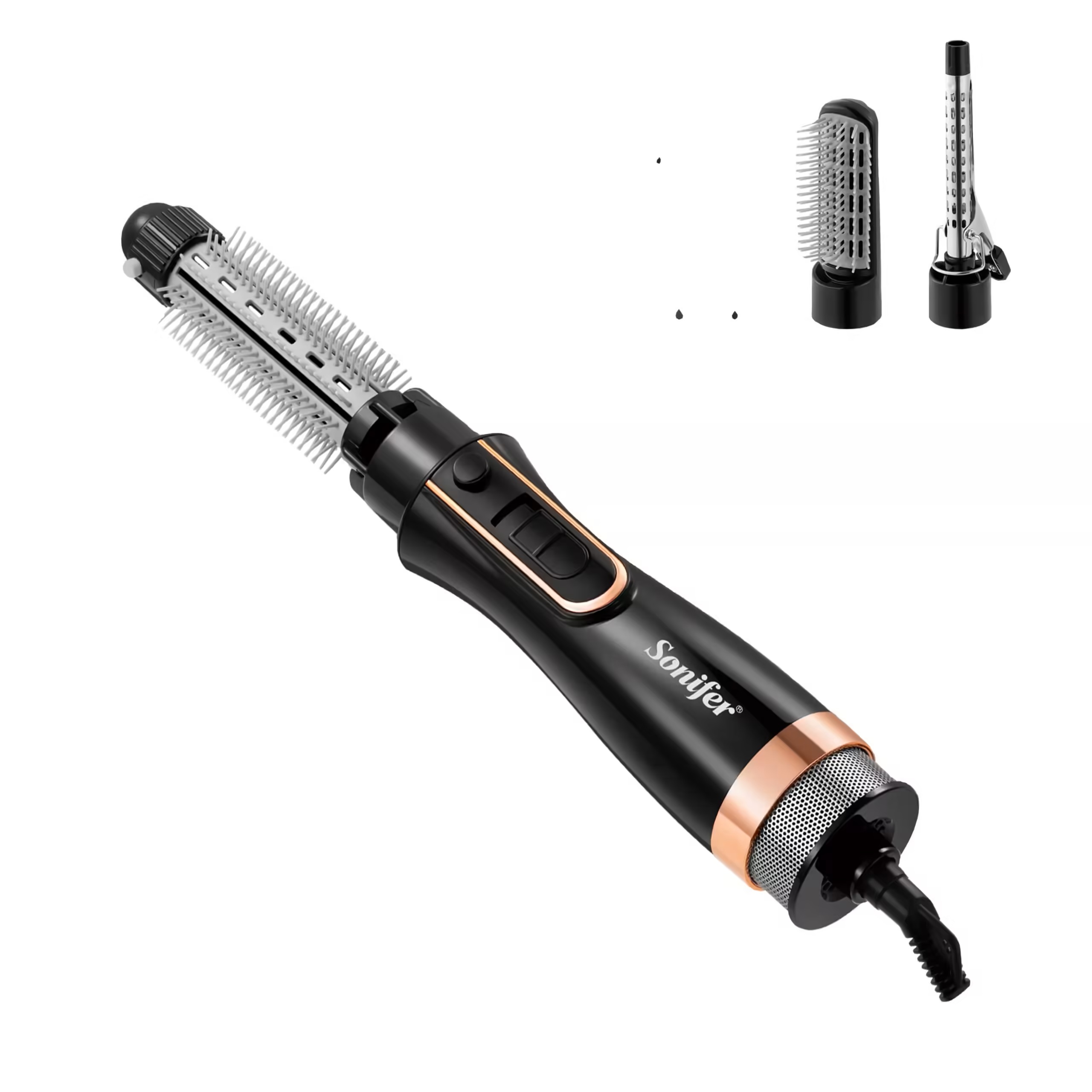 Sonifer 6 in 1 Hot Air Styler 800 Watt 200 Celsius , Black - SF-9624