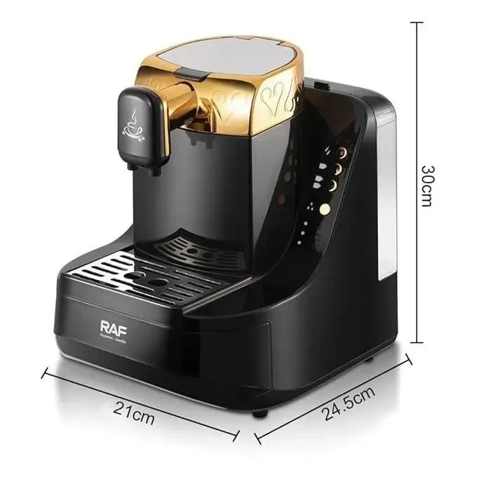 Raf Turkish Coffee Maker , 0.8 Liter 2 Cups 700 Watt Black - R.111