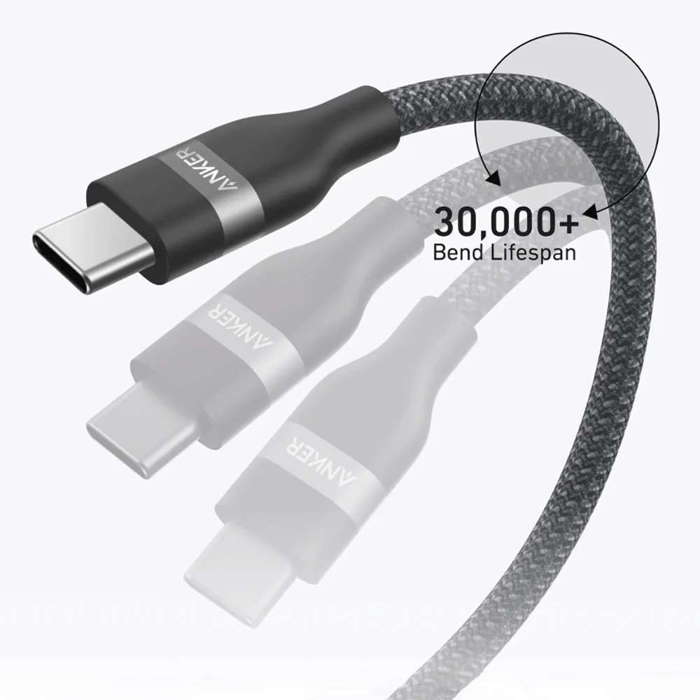 Anker Type C Mobile Cable 6 Feet Black - A82E2