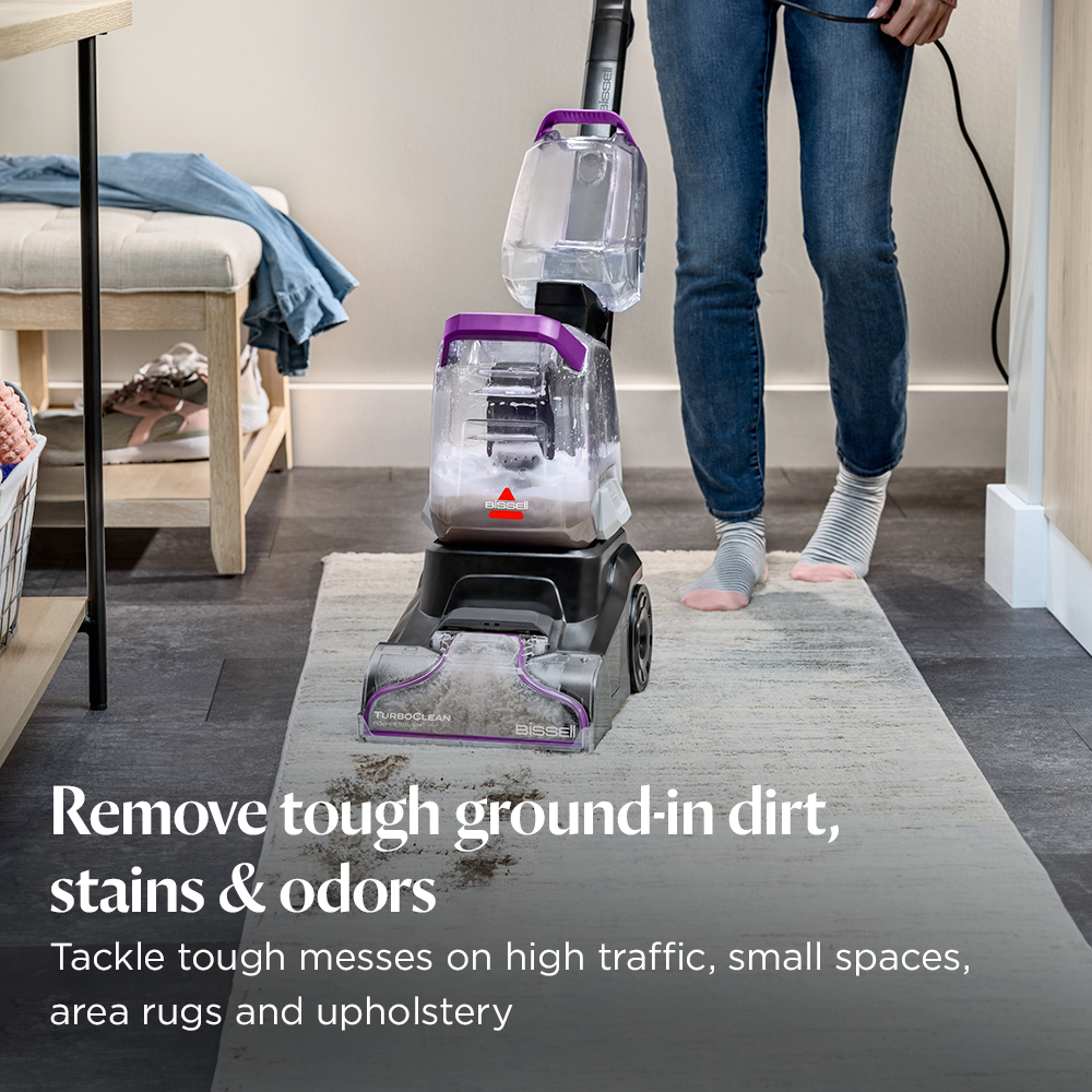 Bissell TurboClean PowerBrush Bagless Carpet Cleaner Black Purple - 4058K