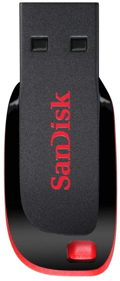 Sandisk Cruzer Blade USB Flash Drive , 128 GB , Black Red