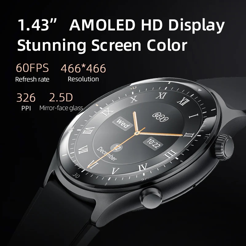 Qcy Active GT Smart Watch , 1.43 Inch Black