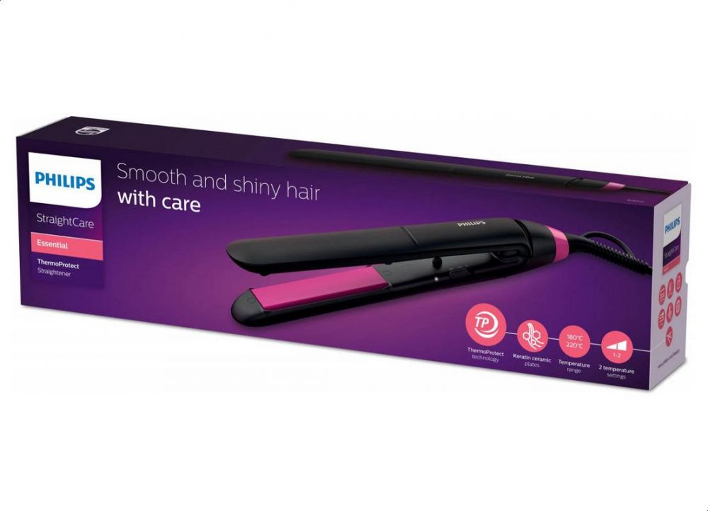 Philips Hair Straightener 220 Celsius , Black Pink - BHS375/00