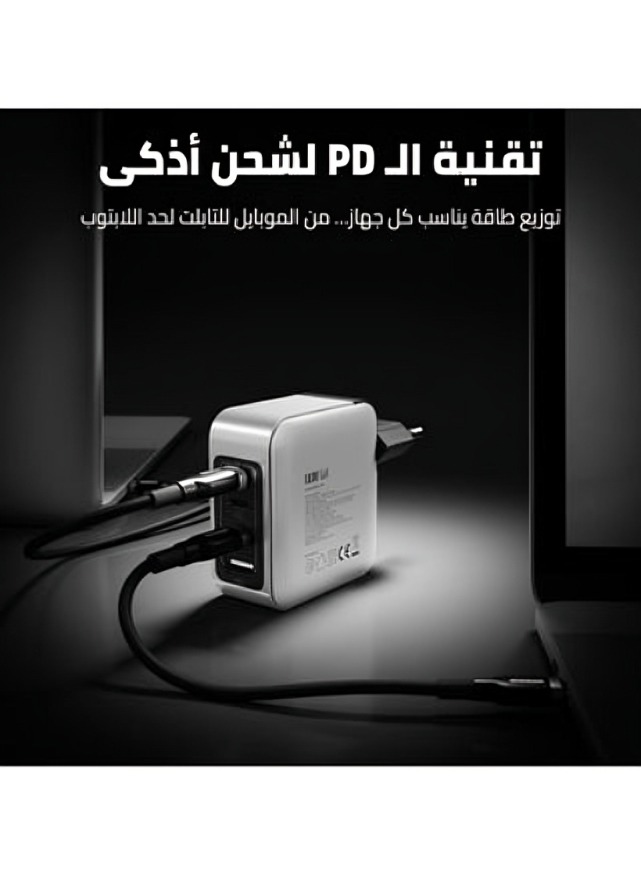 Cardoo Wall Charger , 4 Ports Multi Ports , 100 Watt White - CGLAEU03