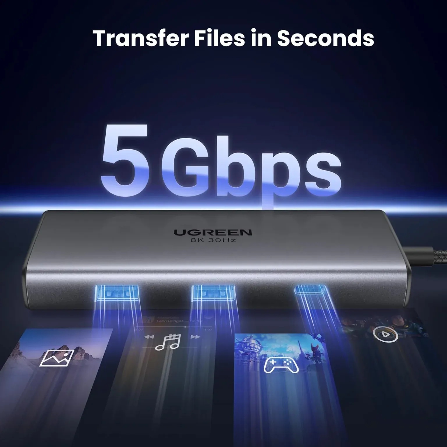 موزع USB متعدد المنافذ يوجرين ريفودوك 206 - 15852 CM498