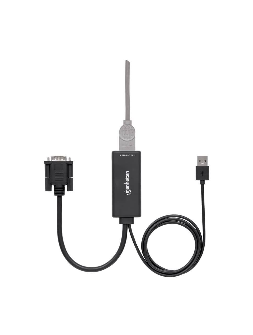 محول USB-C و VGA الى HDMI مانهاتن ،اسود