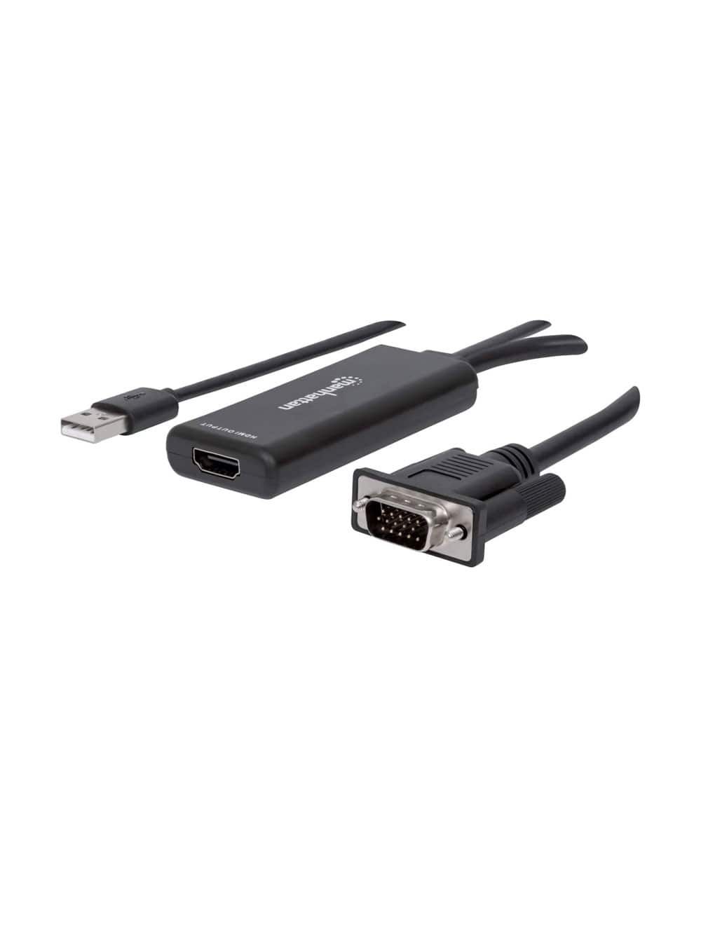 محول USB-C و VGA الى HDMI مانهاتن ،اسود