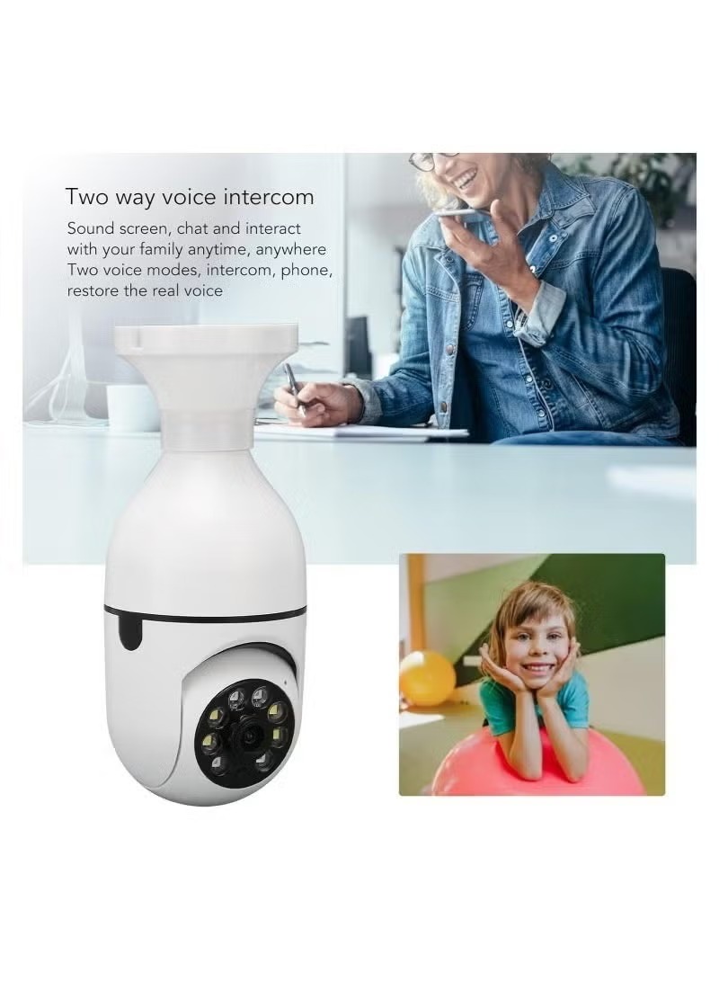 Generic Smart Bulb Security Camera , White - E27