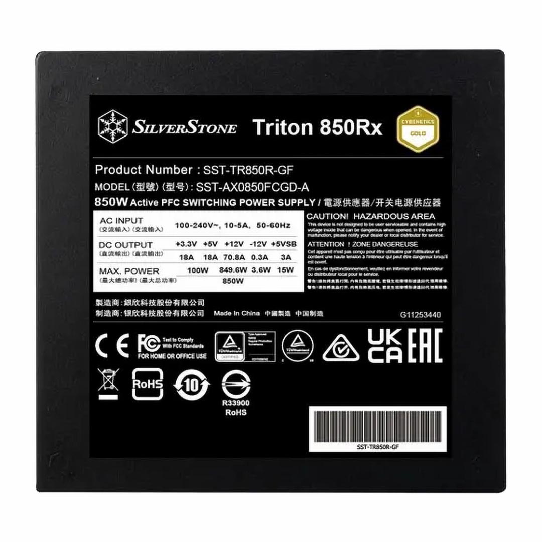 مزود طاقة سيلفر ستون تريتون 850Rx ، 264 فولت ، اسود - SST-TR850R-GF
