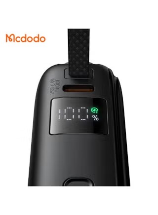 Mcdodo Wired Wired Power Bank with 2 Built-in Cables , 10000 mAh 1 Ports , Black , MC-2550