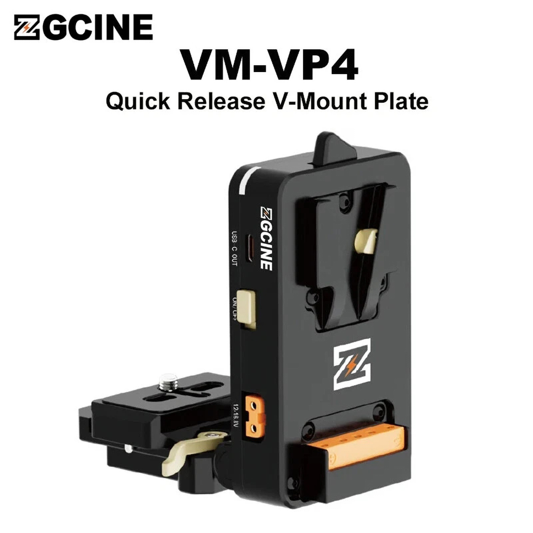 ZGCINE V-Mount Battery Plate forStandard V-Mount Batteries, Arca-Swiss Tripod Systems ,Black - VM-VP4