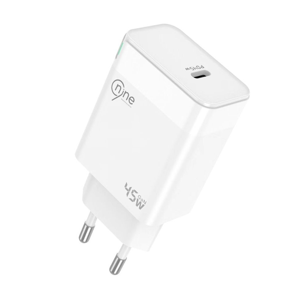 Nine Light Power Wall Charger , 1 Ports Type C , 45 Watt 100 Volt White