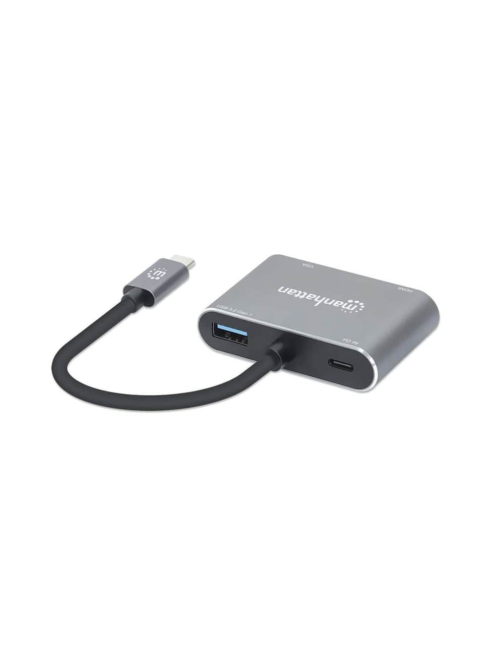 محول USB-C الى VGA و HDMI مانهاتن ،رمادي - 130691