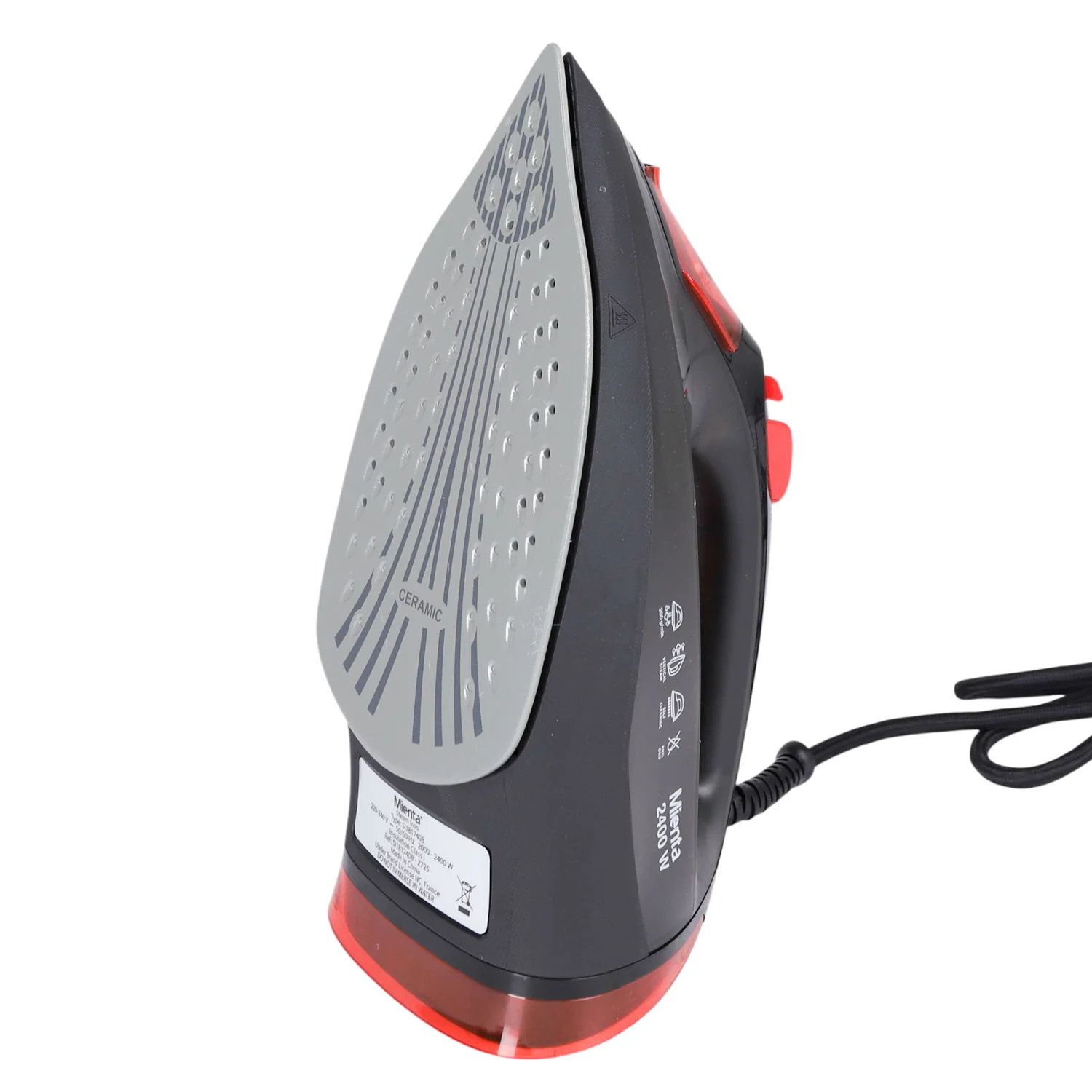 Mienta Steam Iron , 2400 Watt , Black Red - SI181740B