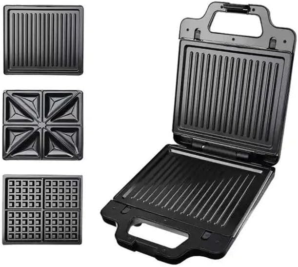 Sokany 3-in-1 Sandwich Maker 1400 Watt Black Silver - KJ-852