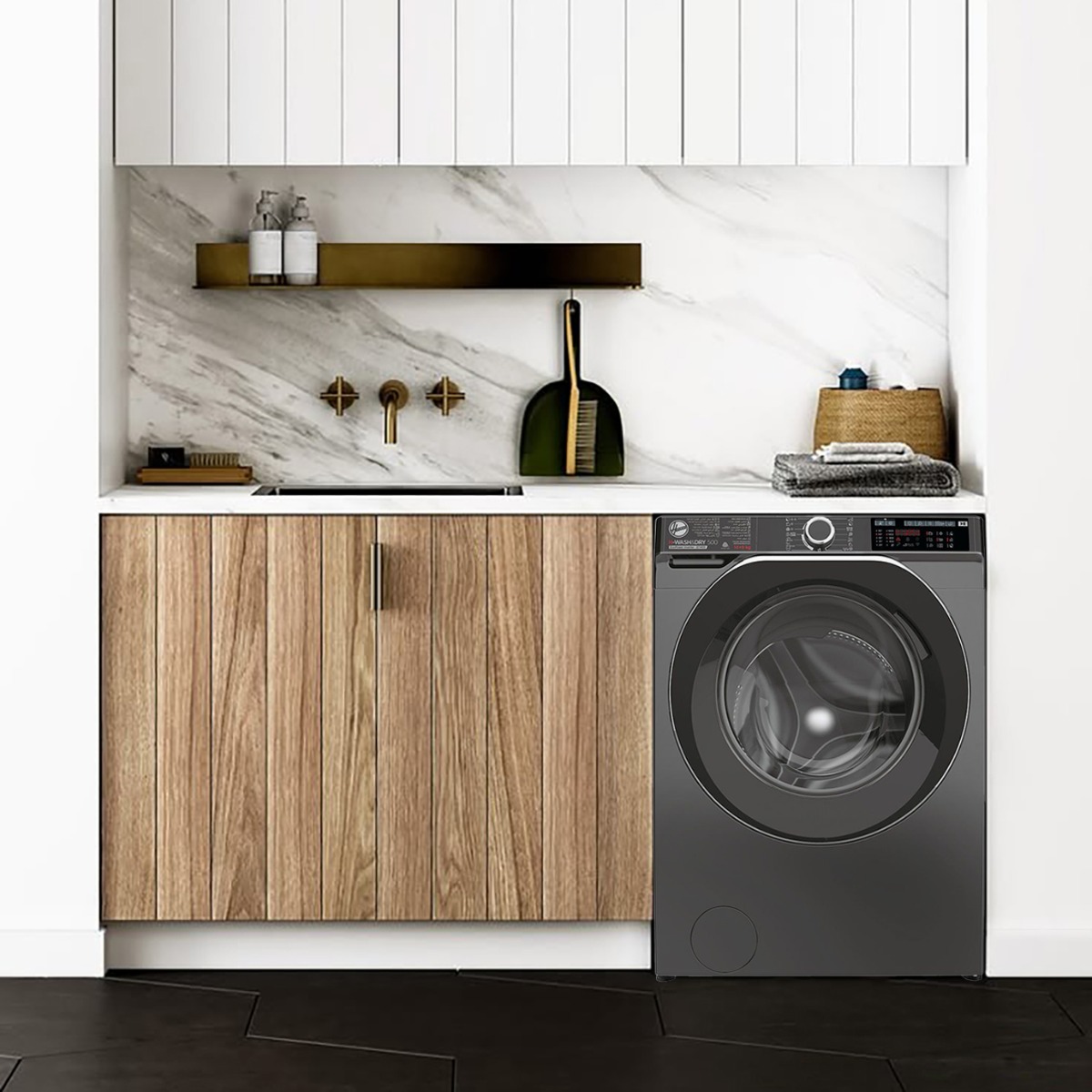 Hoover All-in-One Washer Dryer Combo , 14 kg , Silver - HDP4149AMBCR-EGY