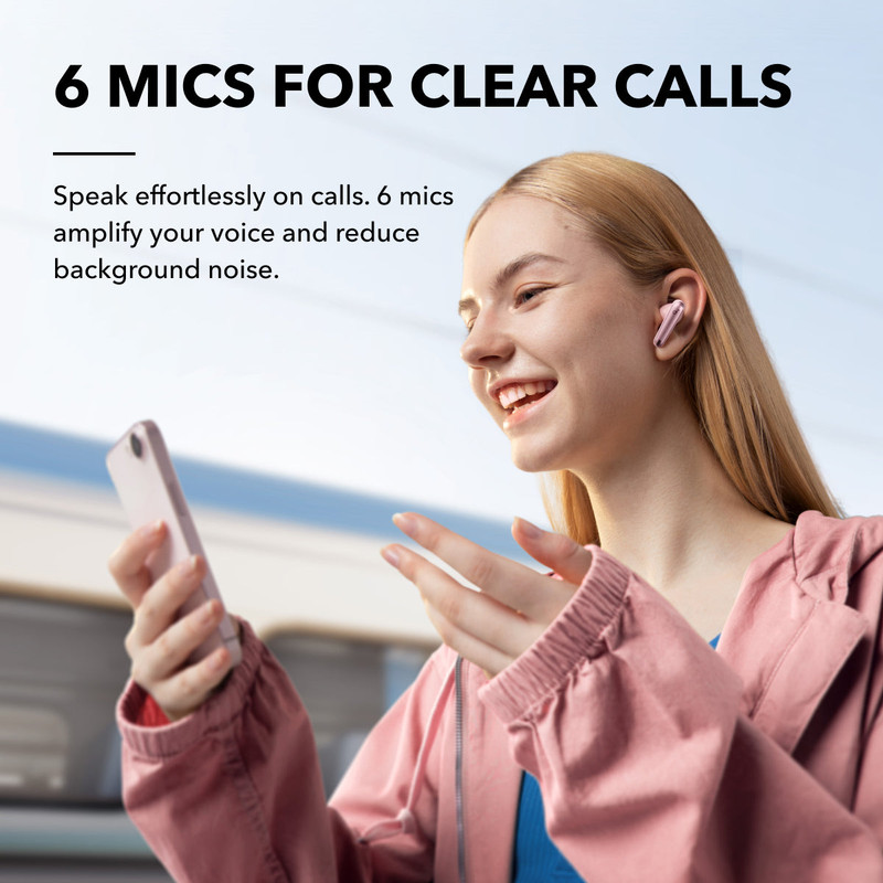 Anker Soundcore Liberty 4 NC Earbuds , Noise Cancellation , Pink