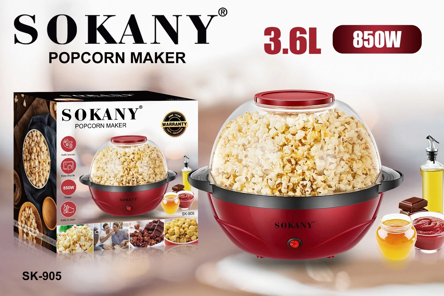 ،اسود واحمر - SK-905