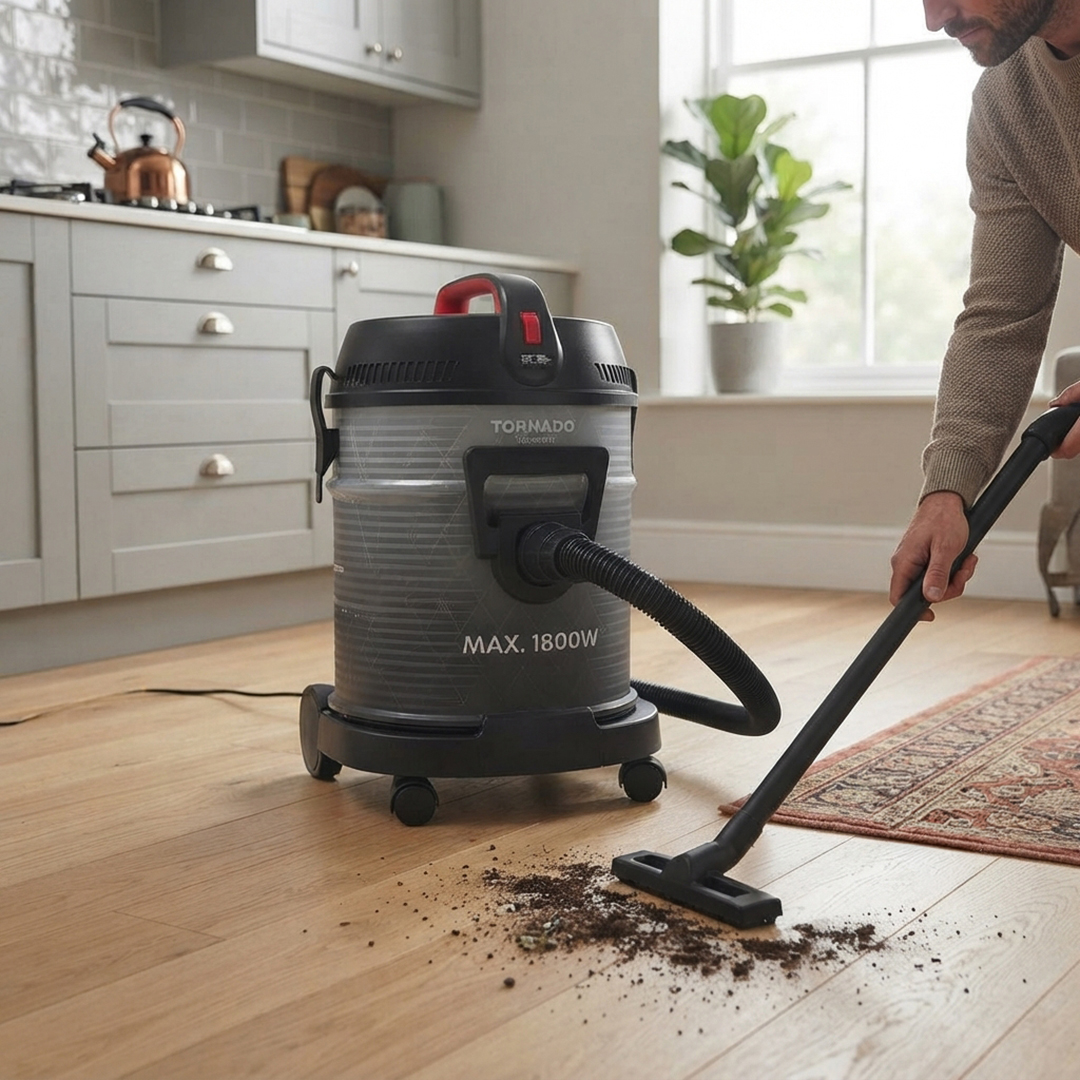 Tornado Drum Vacuum Cleaner , 1800 Watt , Black - TVC-1800B
