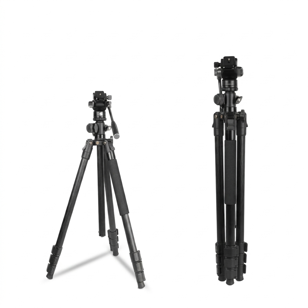 Jmary KS355+HG60 2-in-1 Tripod with Panoramic Ball Head Stand forDSLR cameras, mirrorless cameras, camcorders, and professional photo/video equipment Black