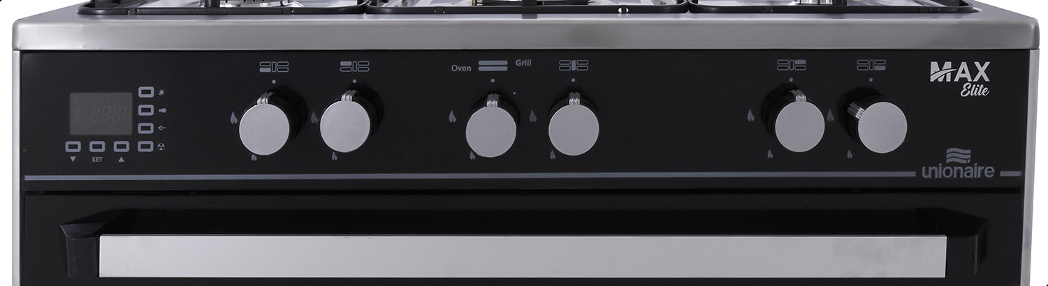 Unionaire Max Elite Gas Cooker , 5 Burners , Black - C69SSGC447TFS2WMEAL