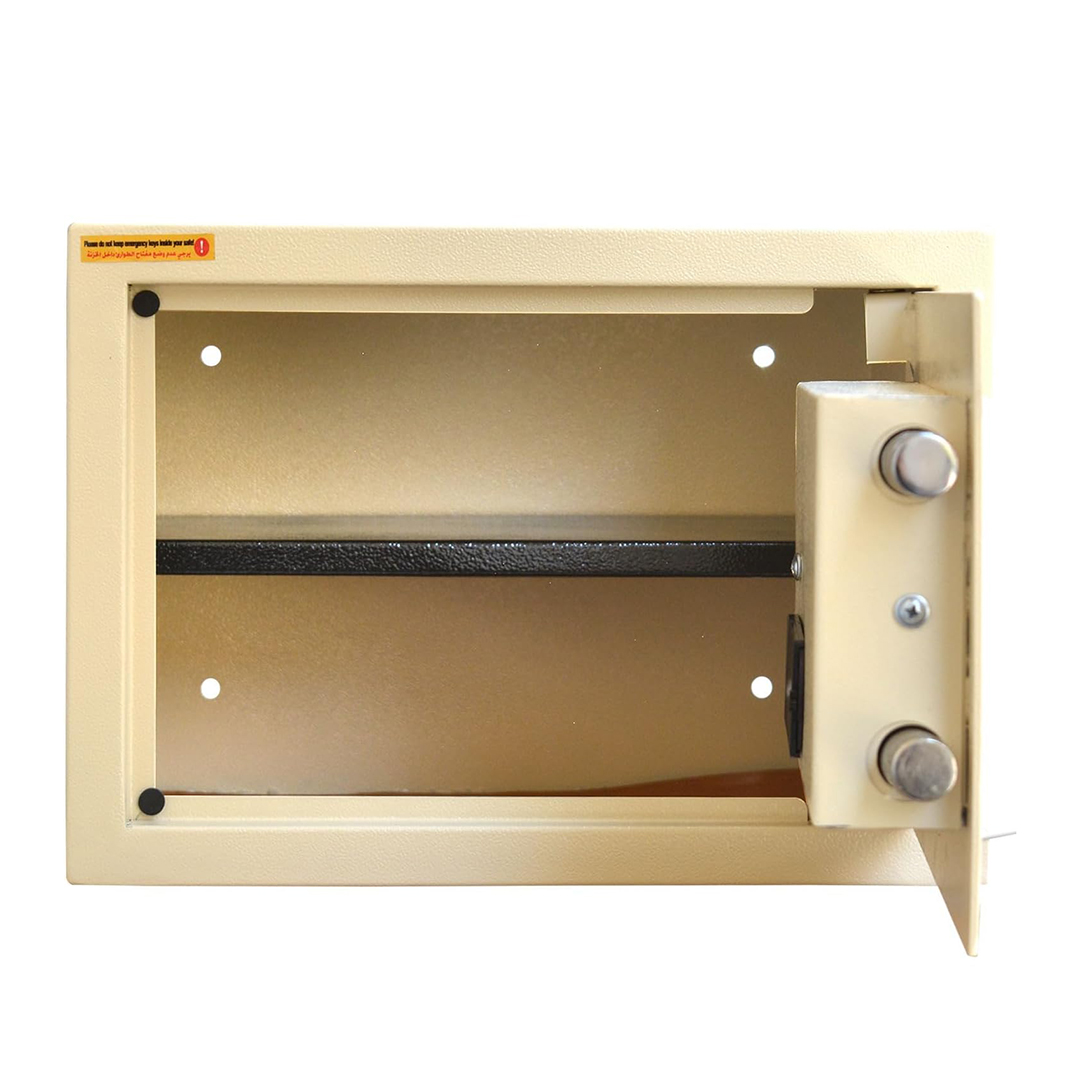 Safety Tech Digital Electronic with Key Lock Safe Box ,25 Liter ,Beige - GN25 EIA 607