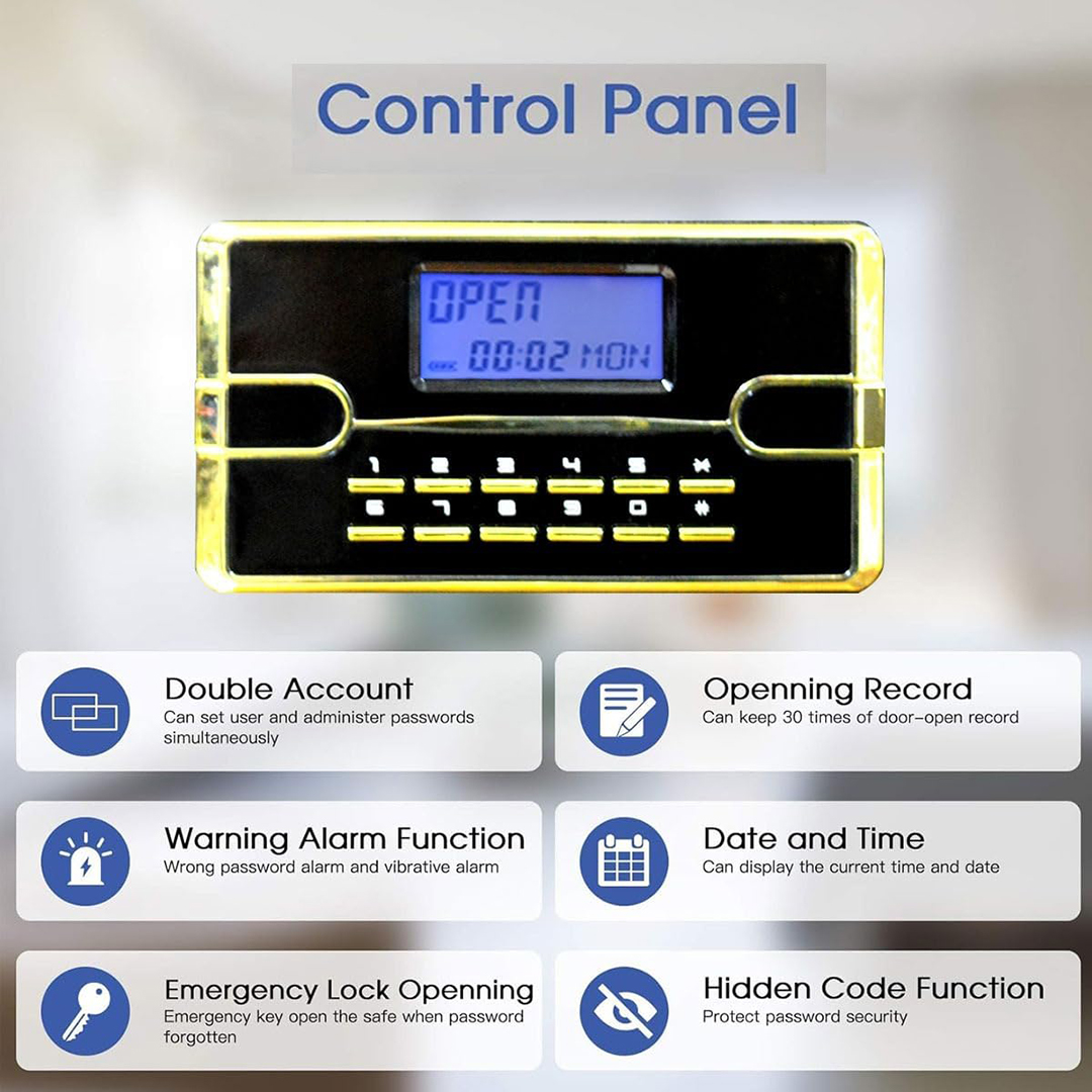 Safety Tech Digital Electronic with Keys Safe Box ,40 Liter ,Black - GN40 BLT3