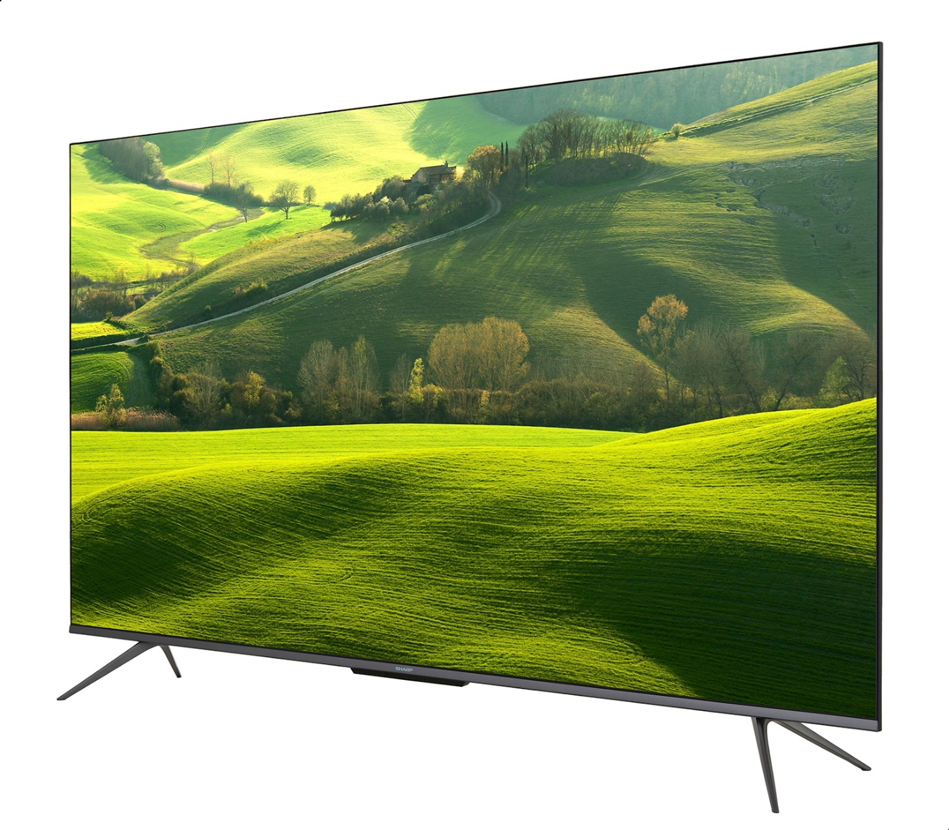 شاشة تلفزيون سمارت شارب ، مقاس 65 بوصة ، ليد ، دقة 4K UHD ، بريسيفر داخلي