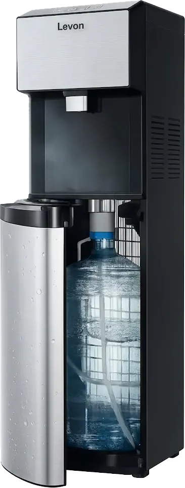 Levon Hot & Cold Digital Bottom Loading Water Dispenser , 2 Tabs Black Steel - 4031013