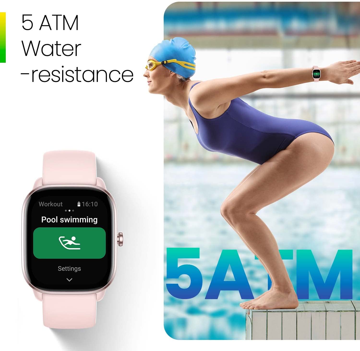 Amazfit GTS 4 Mini Smart Watch , 1.65 Inch Flamingo Pink