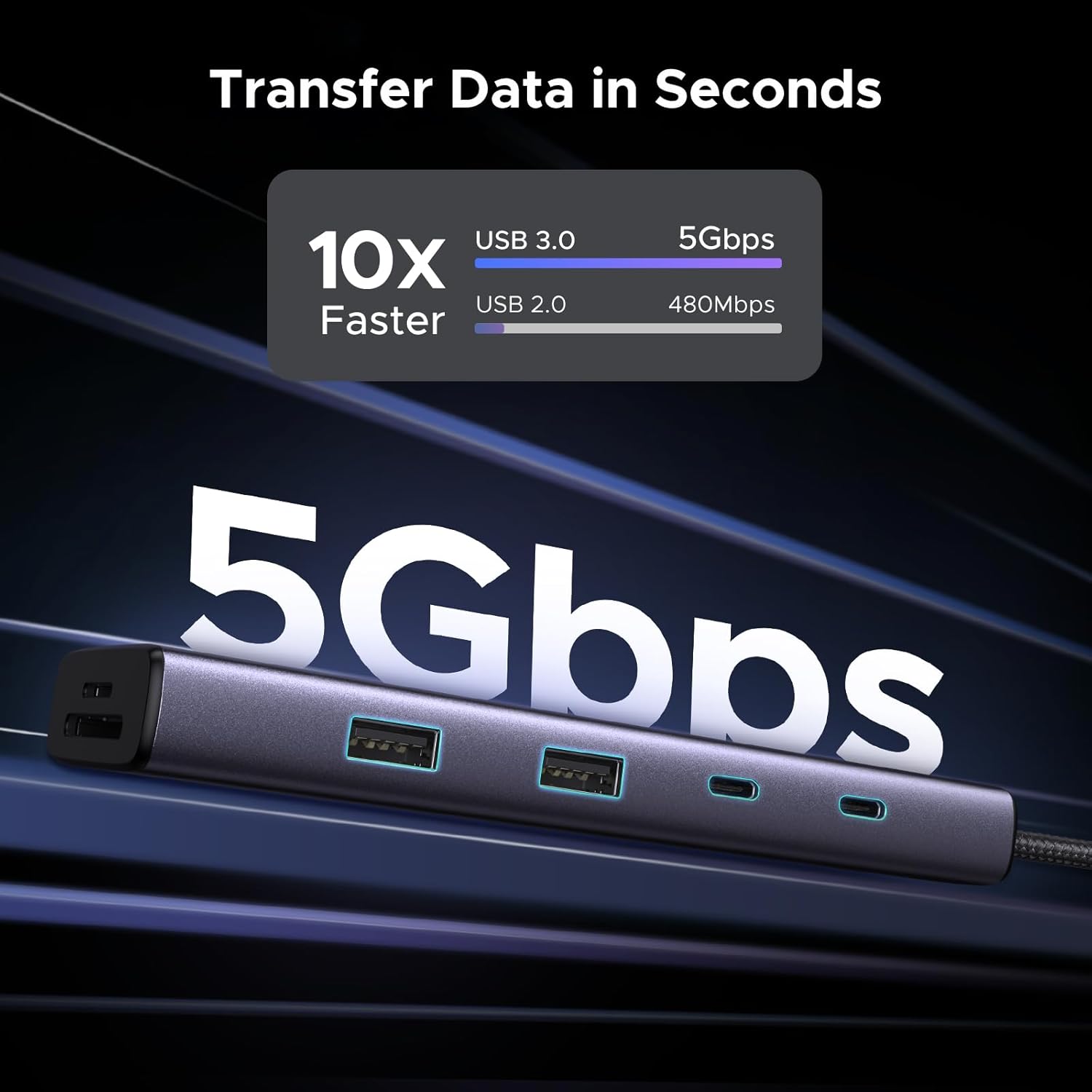 موزع USB متعدد المنافذ يوجرين ريفودوك 109 - CM498-15375