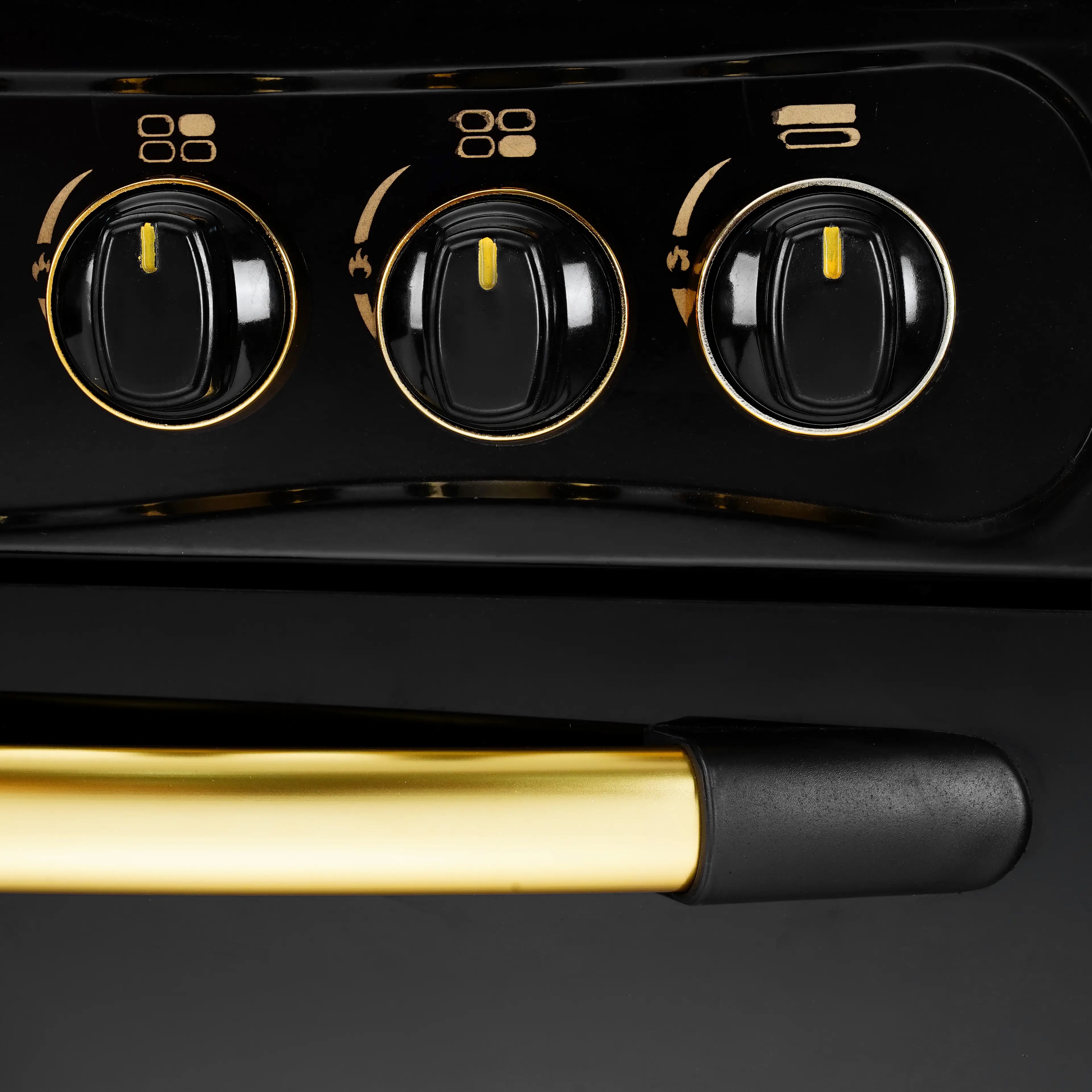 Global Electronics Gas Cooker , 4 Burners , Black Gold