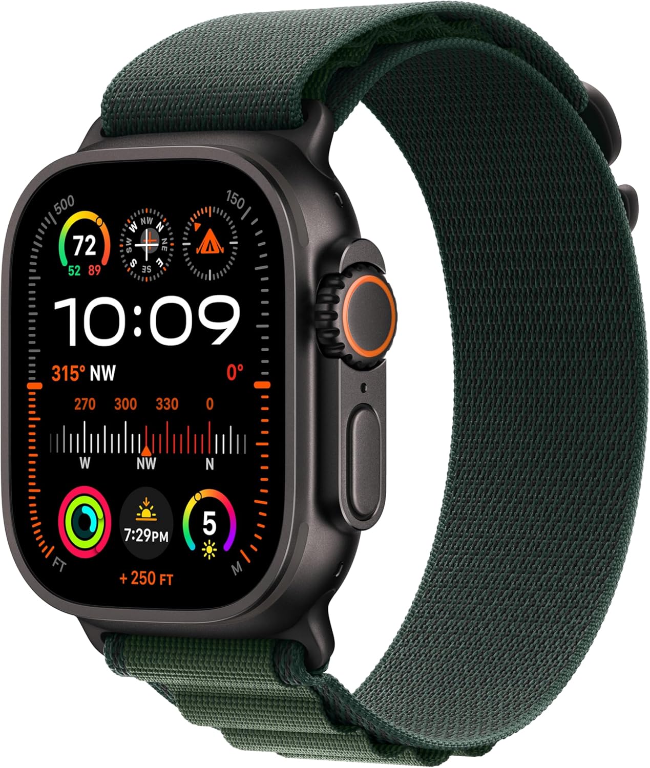 Apple Ultra 2 Smart Watch, M/L Band , 49 Millimeter Black Titanium/Dark Green