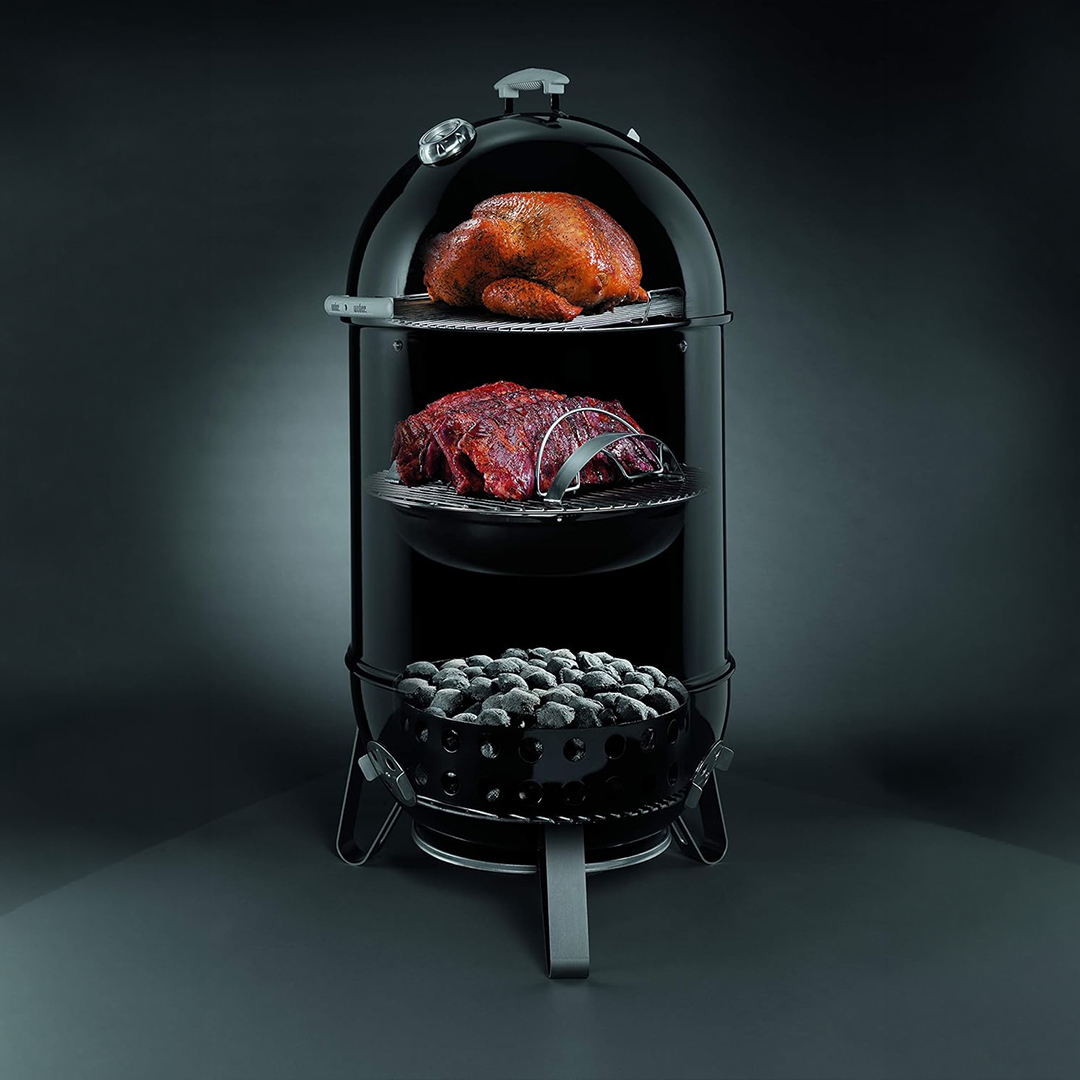 Weber Smokey Mountain Cooker Charcoal Smoker Black - 731001