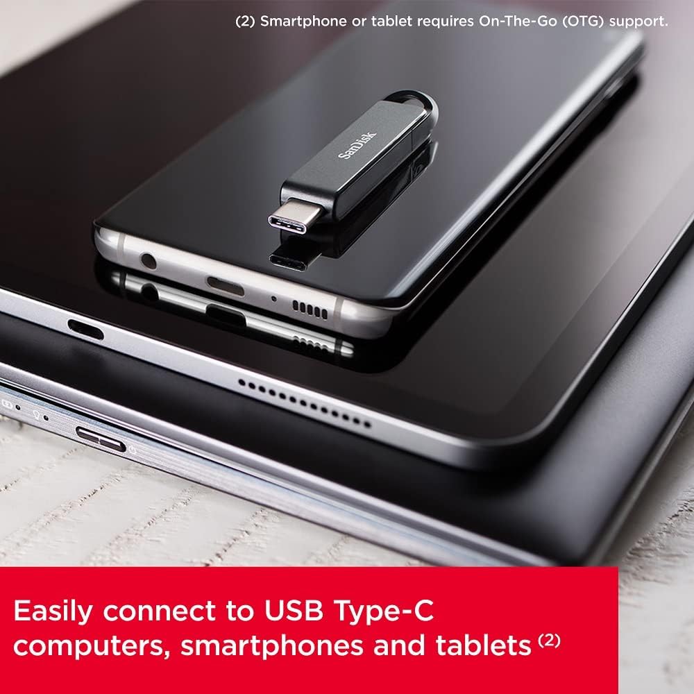 فلاش درايف USB-C سانديسك الترا ، 64 جيجا بايت اسود - SDCZ460-064G-G46