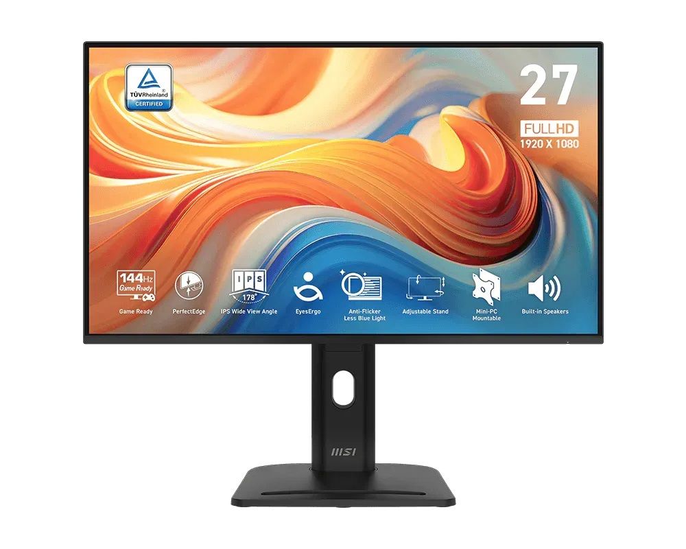 شاشة مسطحة ام اس اي برو MP275PG E14 ، مقاس 27 بوصة ، دقة FHD ، معدل تحديث 144 هرتز ، معدل استجابة 1 مللي ثانية ، اسود