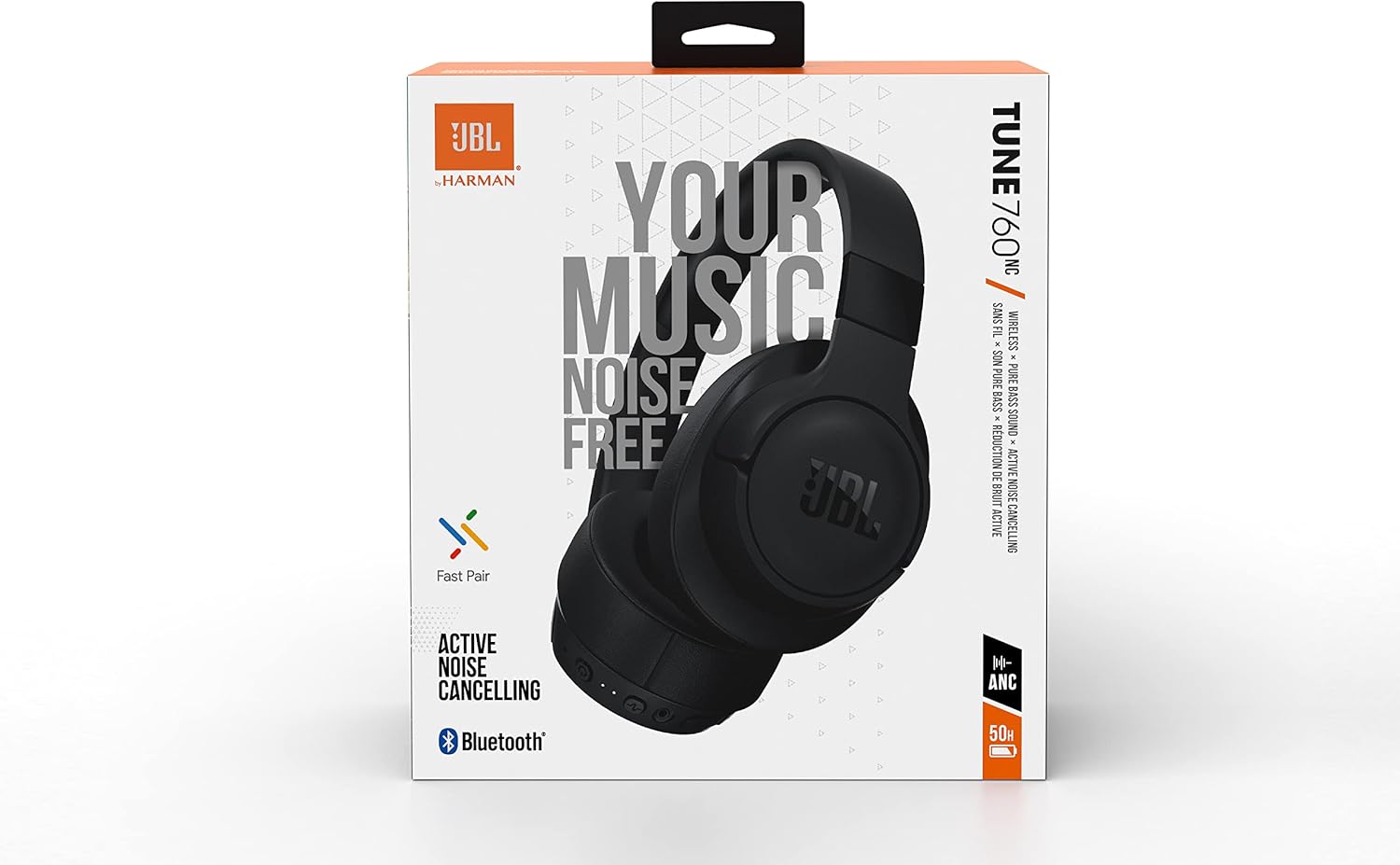 Jbl Tune 760Nc Wired and Wireless Over-Ear Headphones , Black