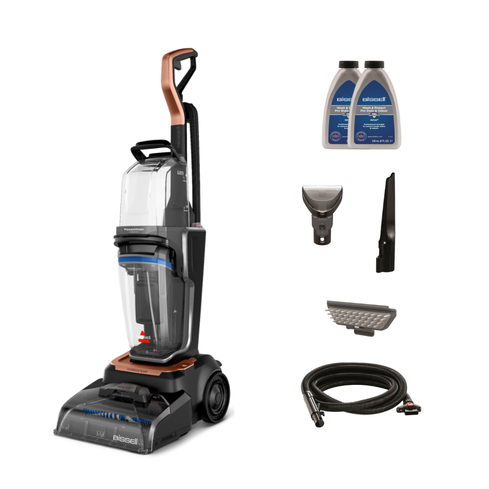 Bissell PowerWash HydroSteam Bagless Carpet Cleaner Black Rose Gold - 4201K