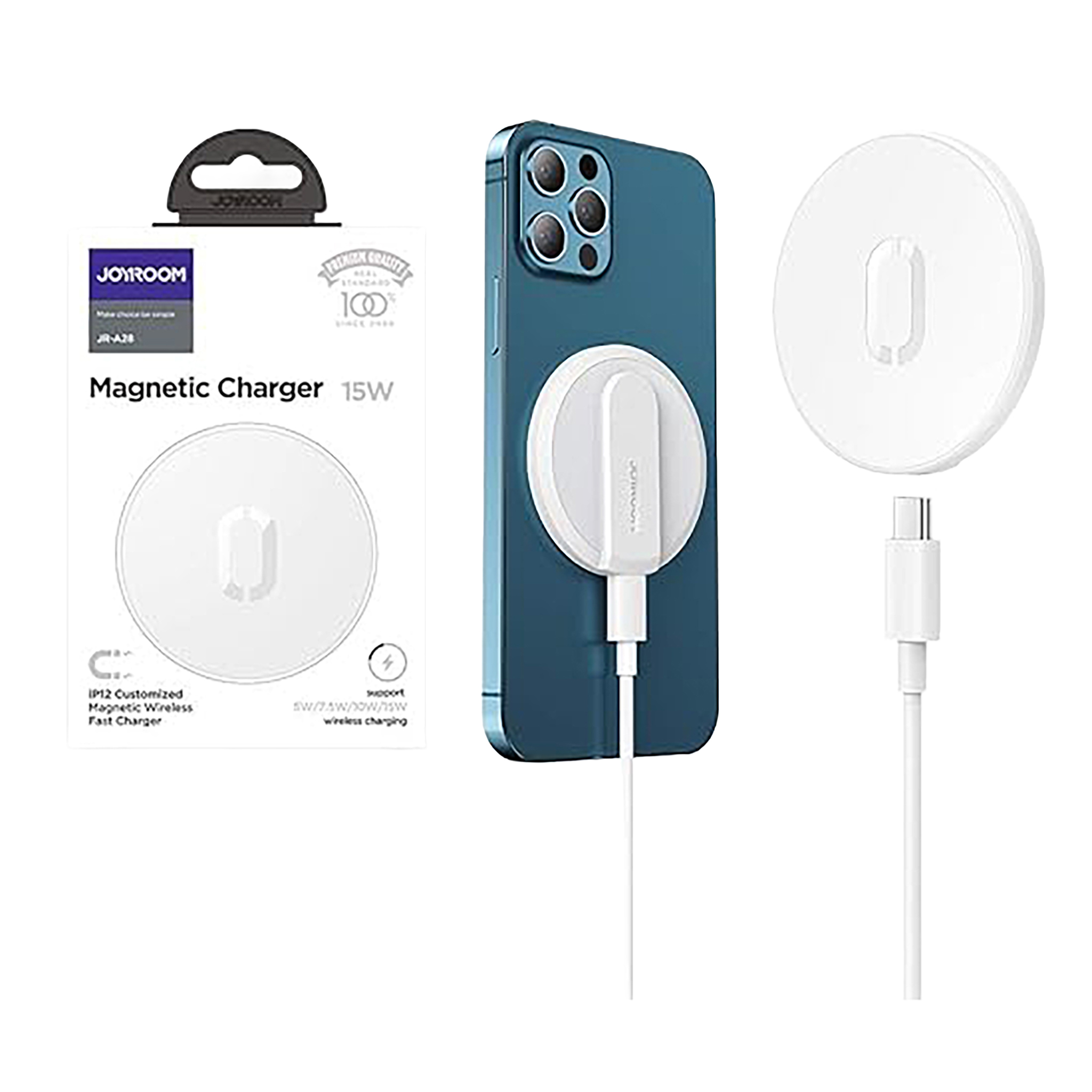 Joyroom Wireless Charger , 15 Watt , White - JR-A28
