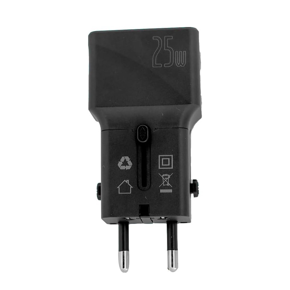 شاحن راف باور ، عدد 2 منفذ منفذين نوع C و A ، قدرة 25 وات ، اسود