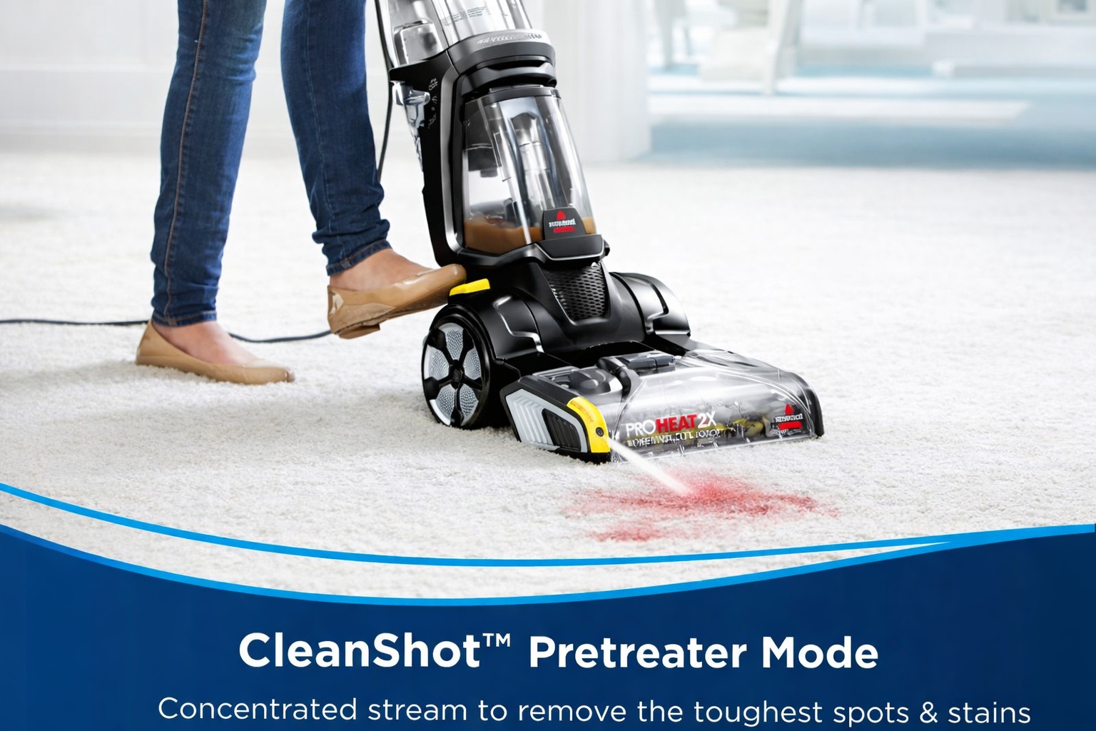 Bissell Proheat 2X Revolution Cleanshot Bagless Carpet Cleaner Black - 2066E