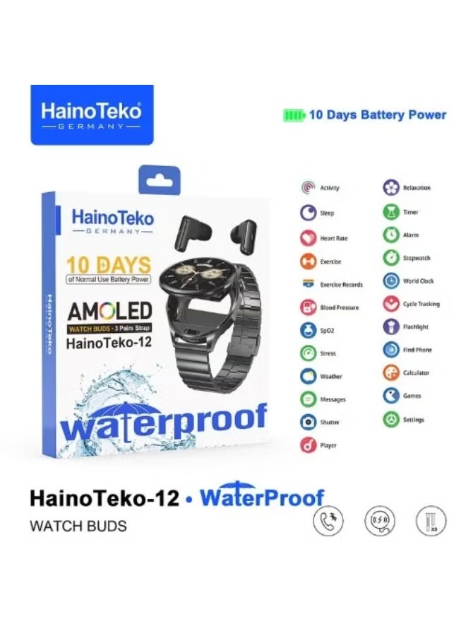 Haino Teko 12 Smart Watch , 2.2 Inch Black