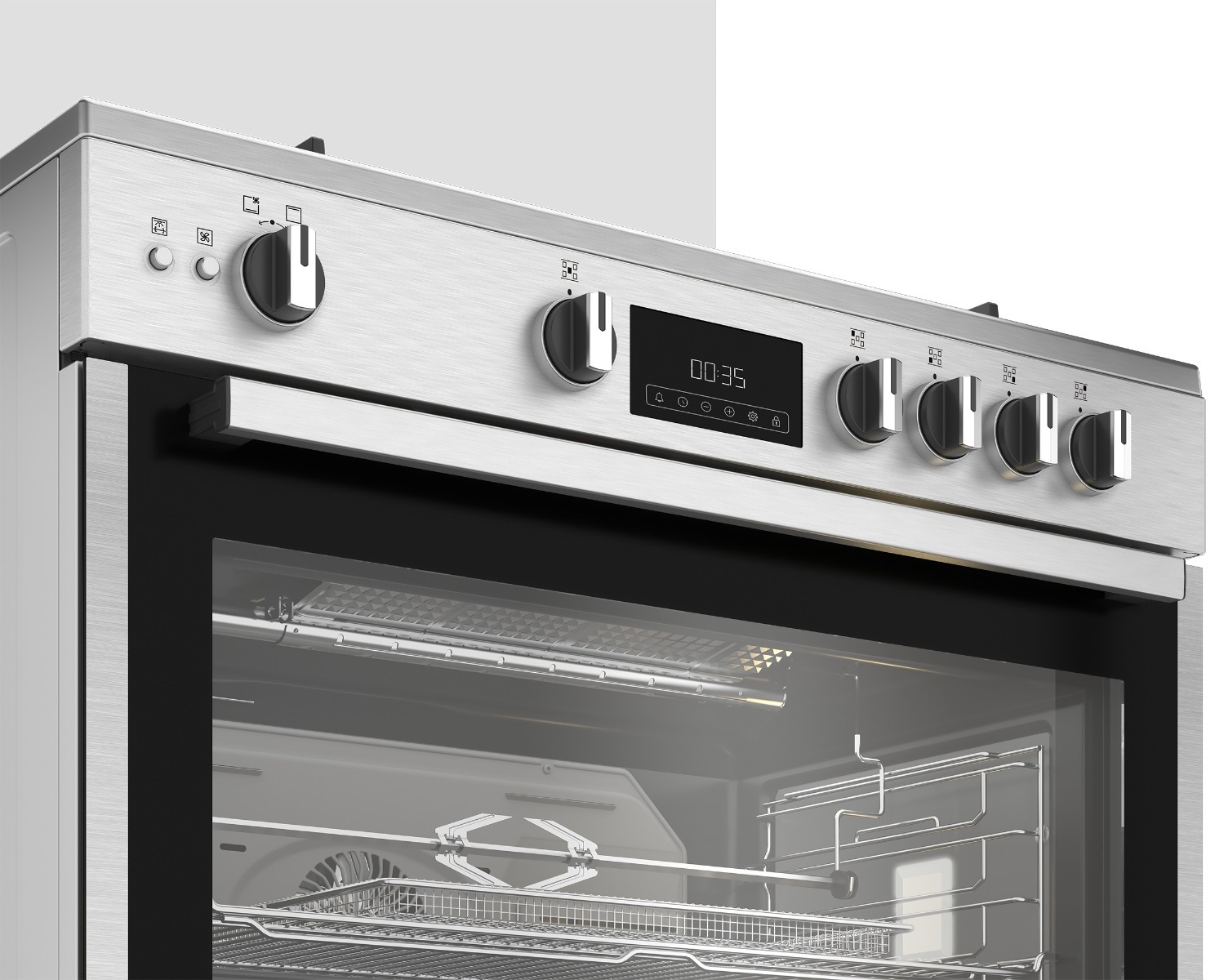 Ariston Gas Cooker , 5 Burners , Silver - ARR9 GGF 33229 XEG