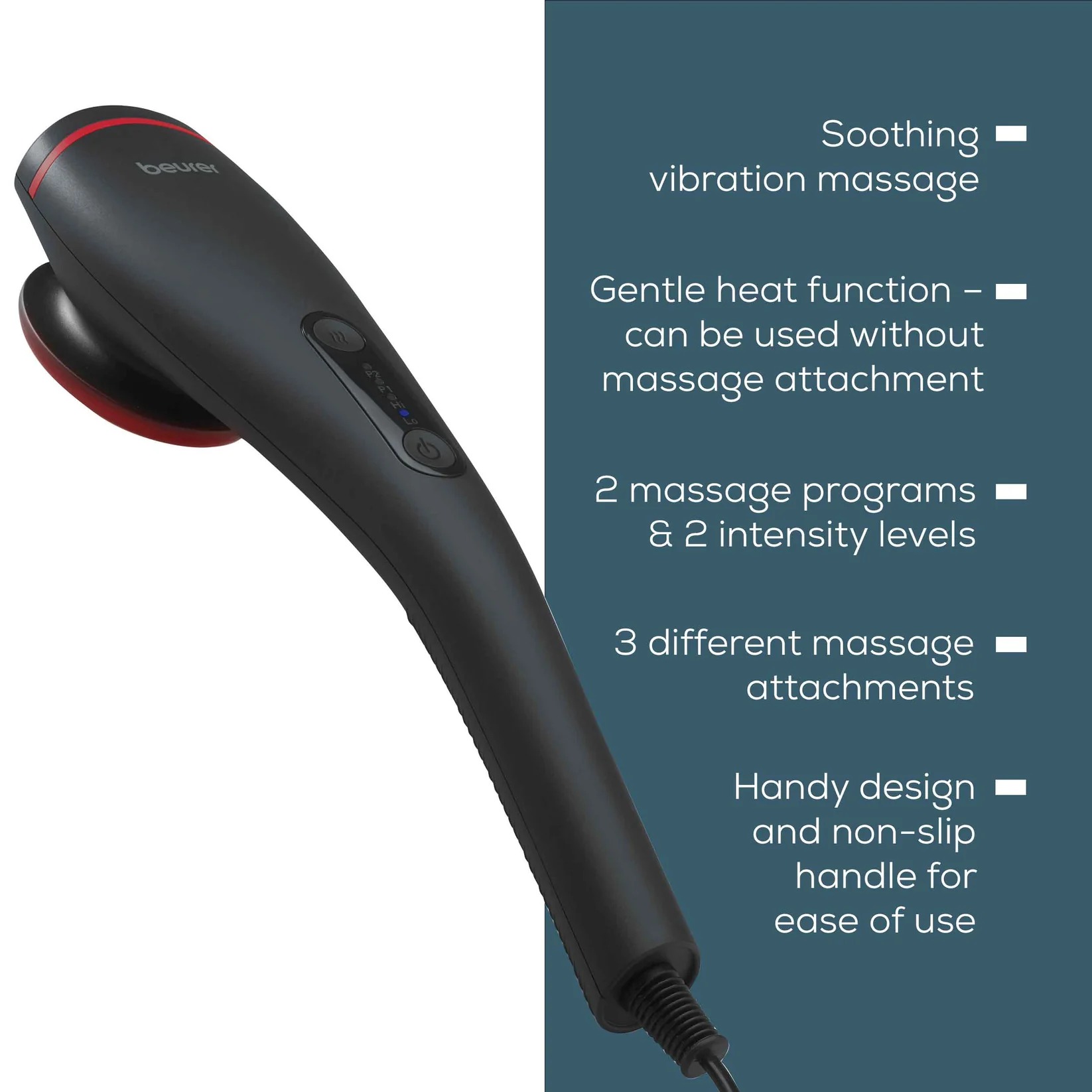 Beurer Electric Massager with Heat Function , Black Red - MG 24