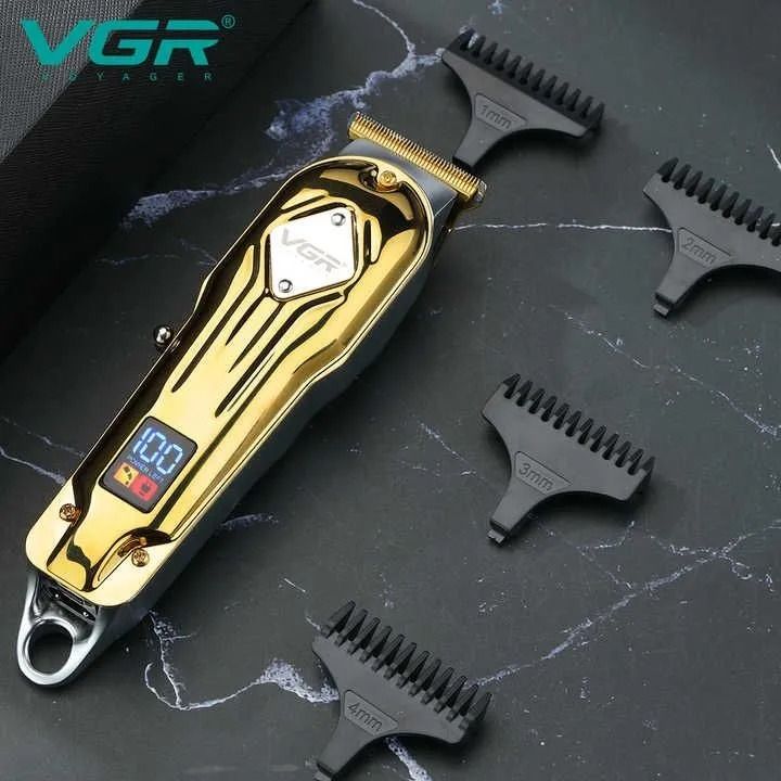 VGR Professional Rechargeable Hair Trimmer with Attachments Dry , Gold - V-261