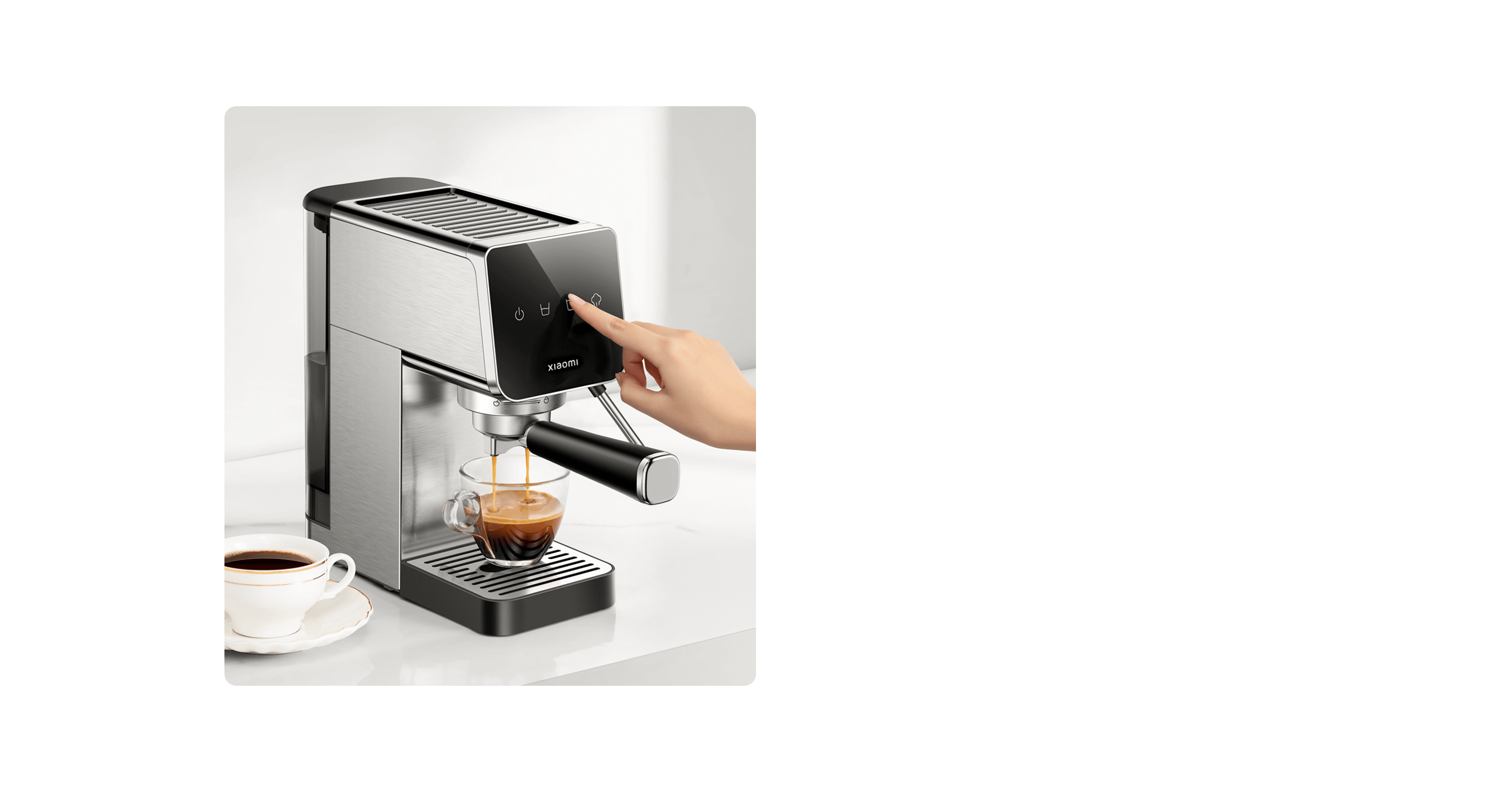 Xiaomi Semi-Automatic Espresso Machine , 0.9 Liter , Silver Black - CME003
