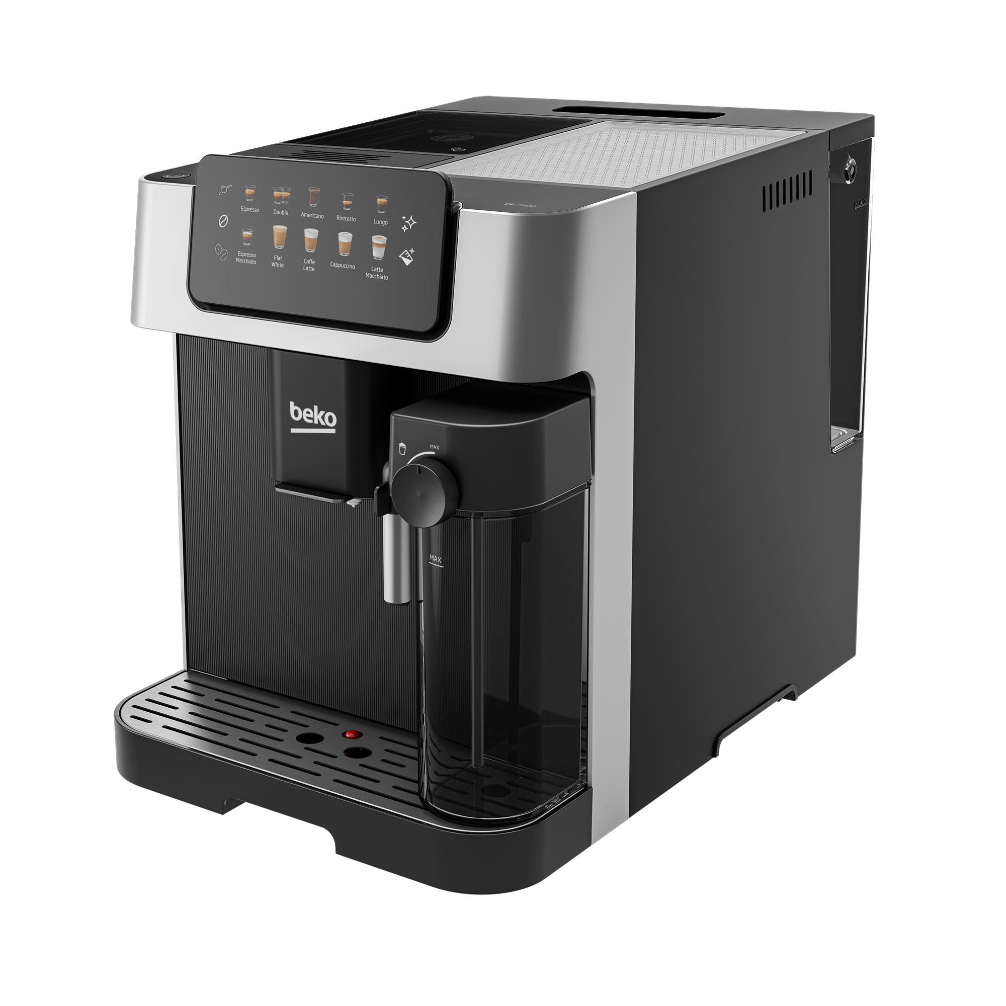 Beko CaffeExperto CE7500 Espresso Machine with Integrated Grinder , 2000 milliliter 2 Cups , Black Silver - CEG 7304 X